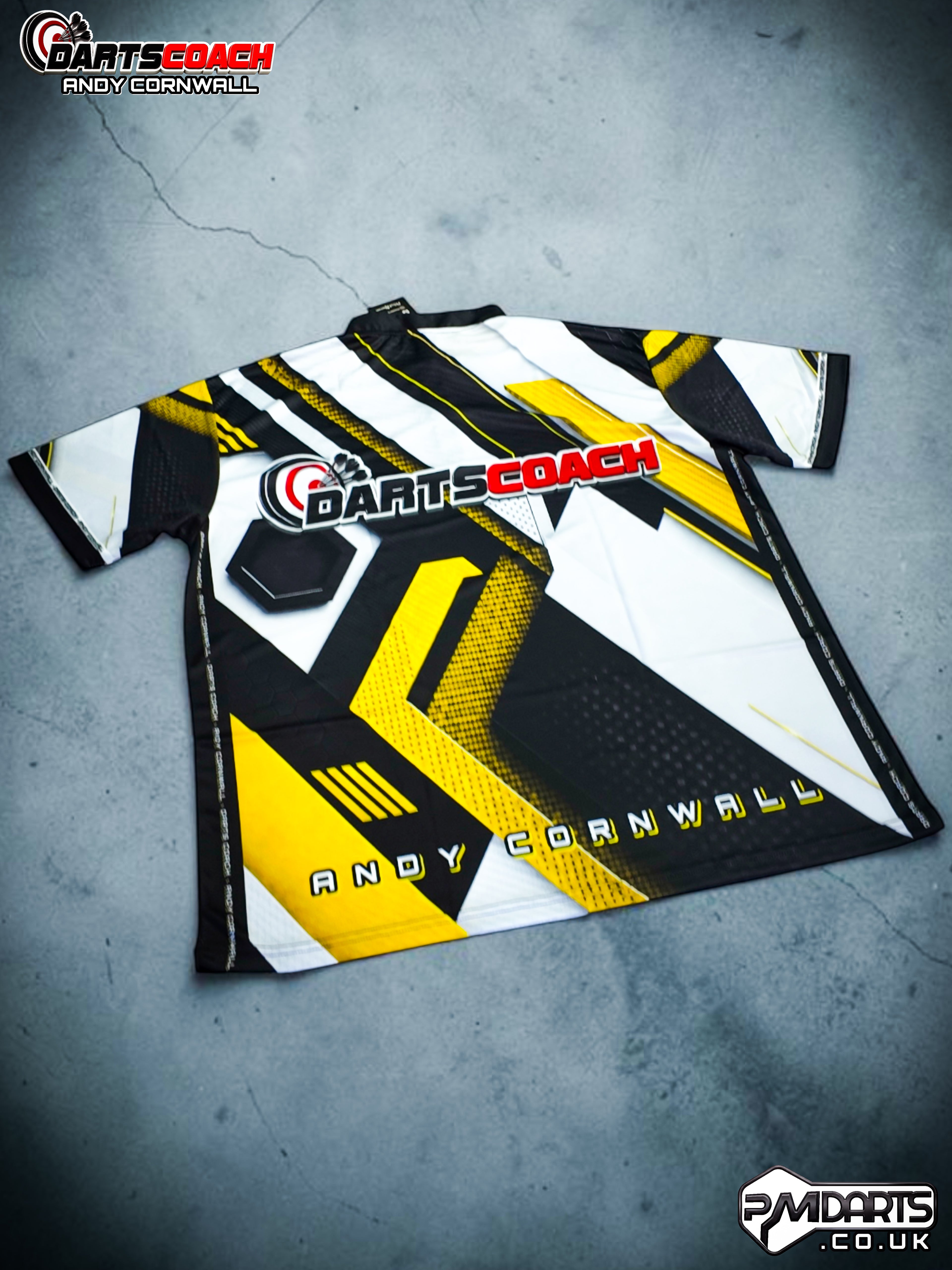 THE DARTS COACH ANDY CORNWALL OFFICIAL PROFESSIONAL DART SHIRT