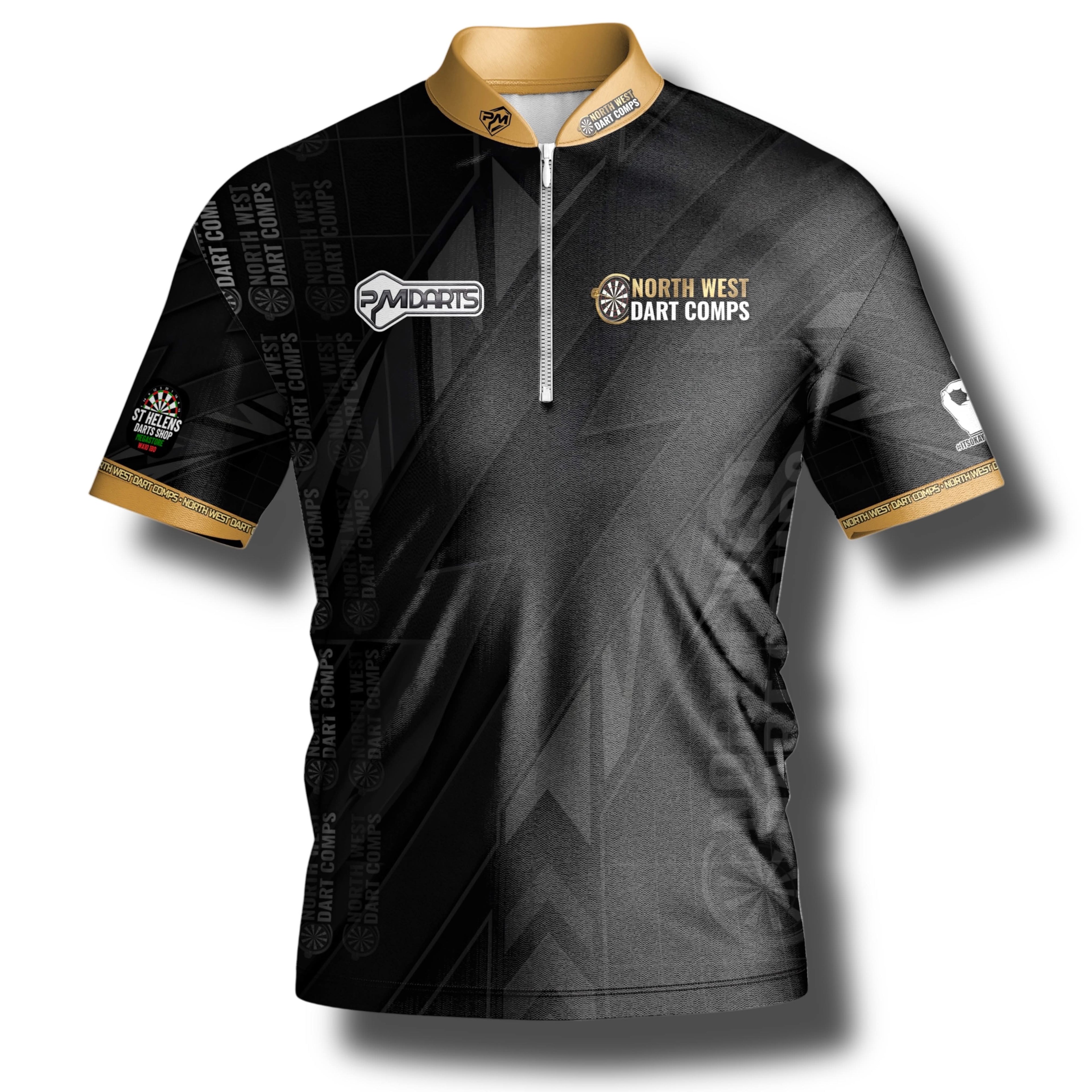NORTH WEST DART COMPS PRO DART SHIRT £5 GOES TO ANDYS MAN CLUB MENTAL HEALTH CHARITY (CASE ALSO AVAILABLE)