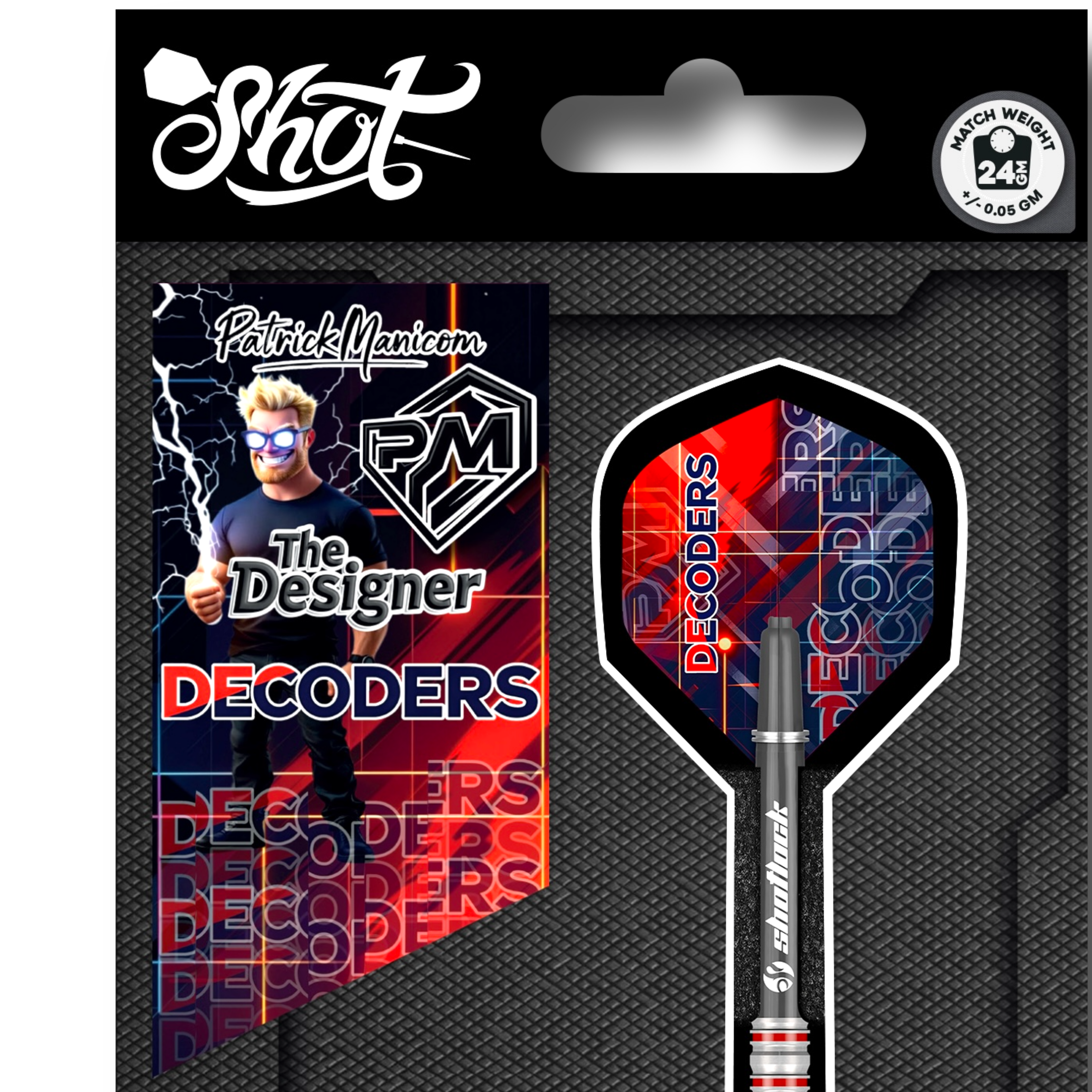 THE DESIGNER DECODERS SHOT & PM DARTS COLLAB