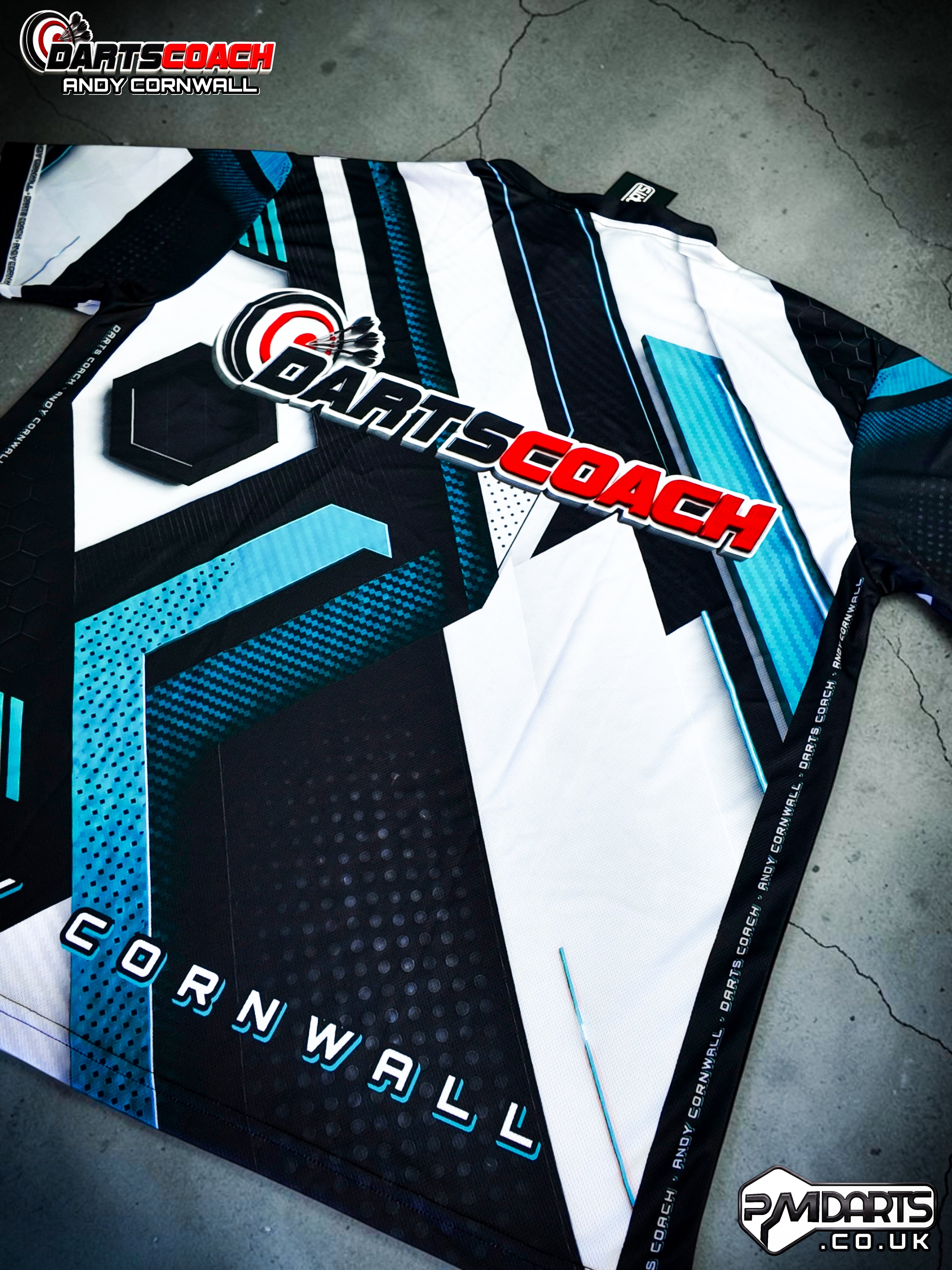 THE DARTS COACH ANDY CORNWALL OFFICIAL PROFESSIONAL DART SHIRT
