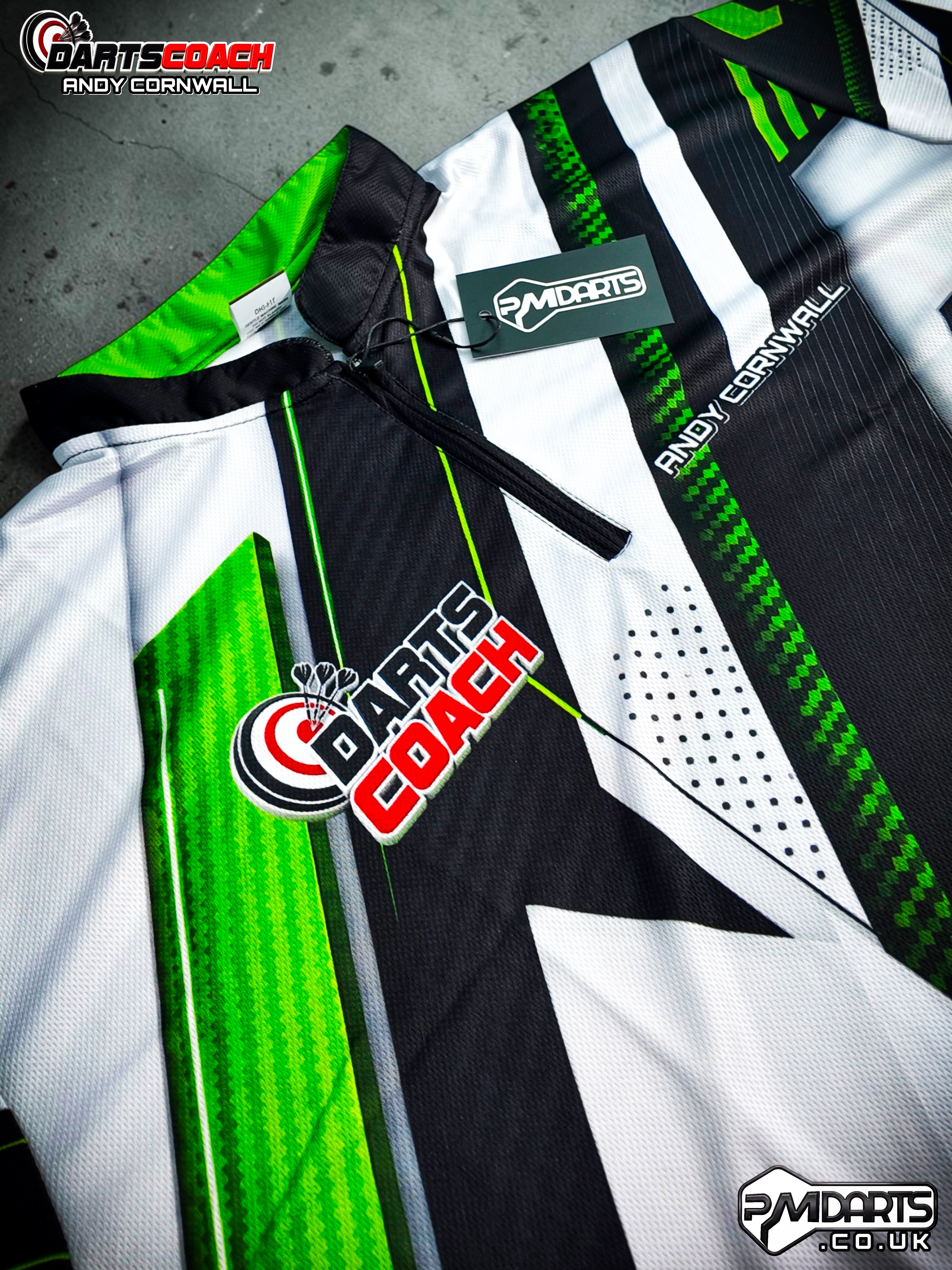 THE DARTS COACH ANDY CORNWALL OFFICIAL PROFESSIONAL DART SHIRT