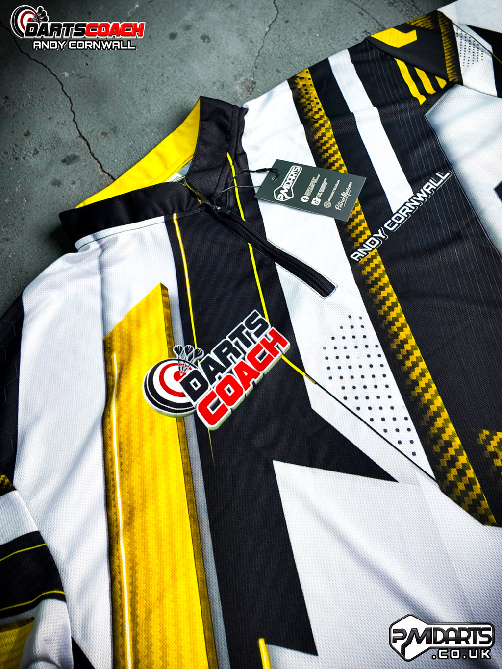 THE DARTS COACH ANDY CORNWALL OFFICIAL PROFESSIONAL DART SHIRT