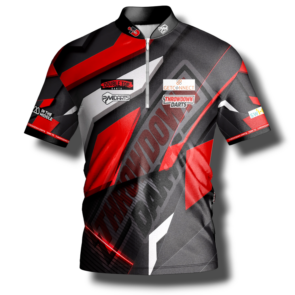 THROWDOWN OFFICIAL EVENT PRO DART SHIRT & 6 DARTS DART CASE